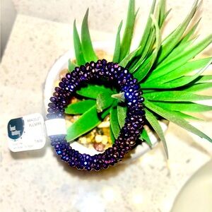 NEW WITH TAGS PURPLE STRETCH BRACELETS WITH BEAUTIFUL SPARKLE 💜